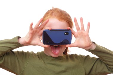kız ile smartphone