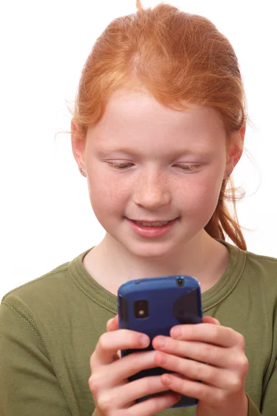 Dziewczyna ze smartfonem — Zdjęcie stockowe