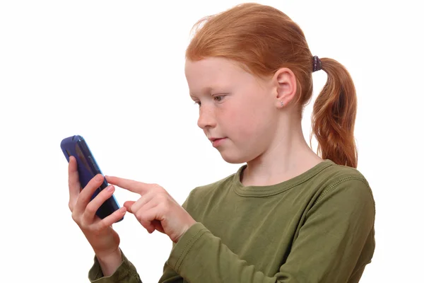 Girl with smartphone — Stock Photo, Image