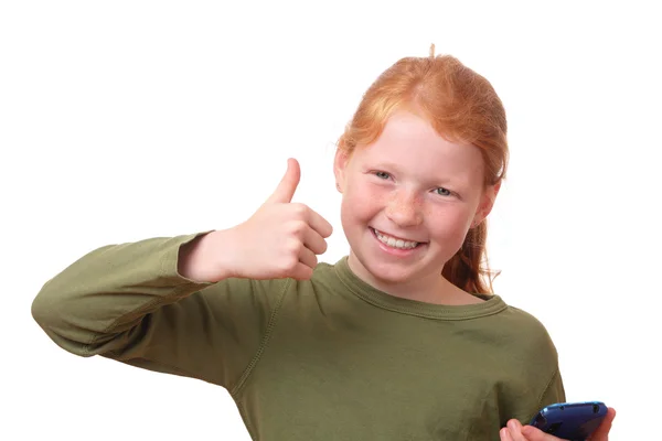 Menina com smartphone — Fotografia de Stock