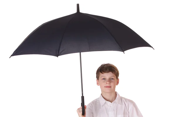 Junge mit Regenschirm — Stockfoto