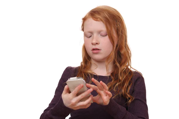 Menina com telefone celular — Fotografia de Stock