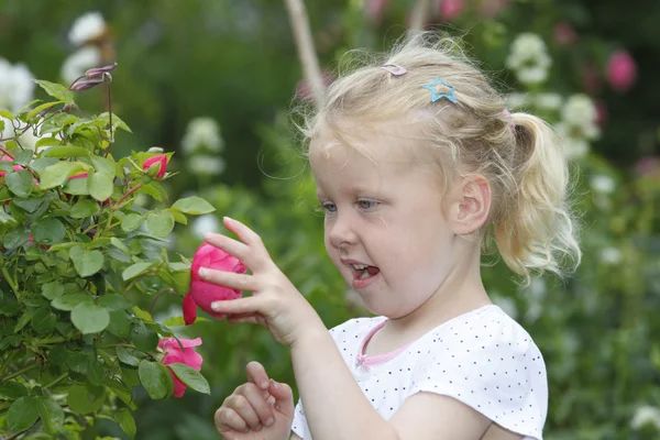 Mädchen mit Rosen — Stockfoto