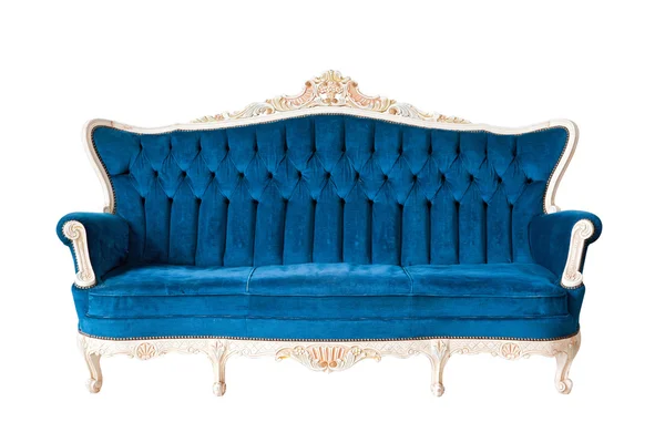 Розкішний синій диван ізольований — стокове фото