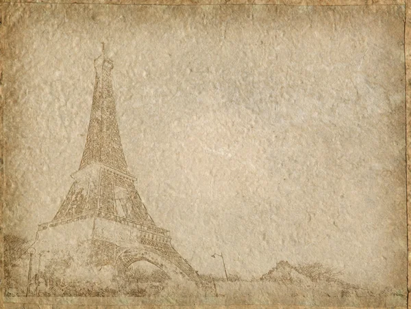 Vintage papper med eiffel tornet paris — Stockfoto