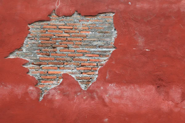 Parça f kırmızı tuğla duvar — Stok fotoğraf