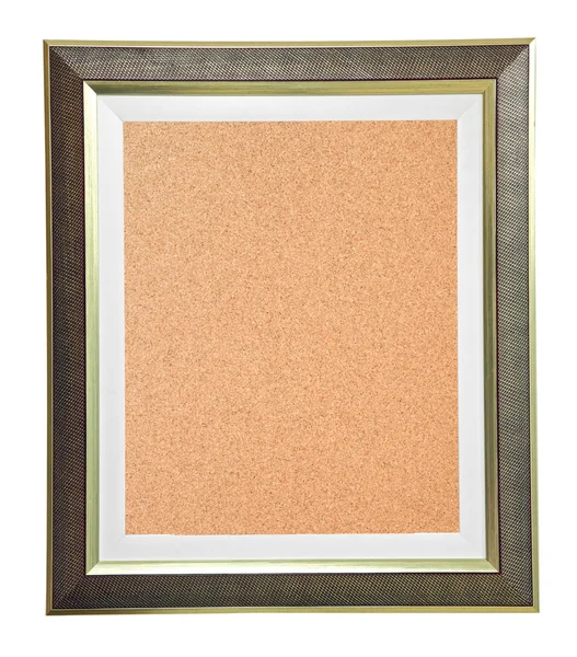 isolated cork notice board with modern frame