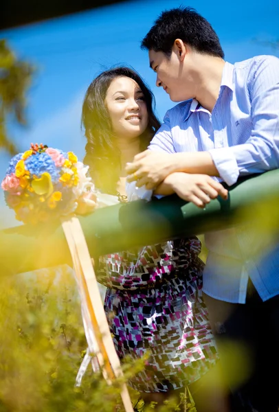 Closeup of romantic couples seeing each other — Stock Photo, Image