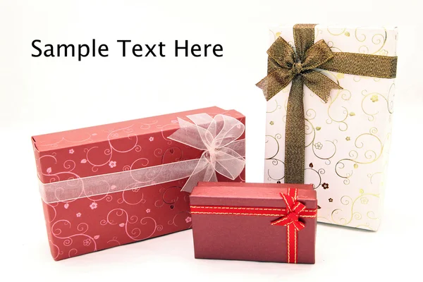 Set of holiday boxes with space for text — Stock Photo, Image