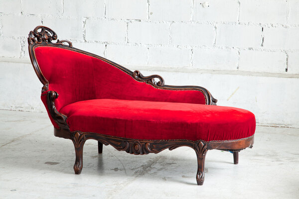 modern red sofa