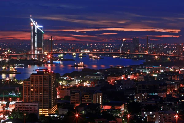 Banguecoque Skyline no crepúsculo Top View — Fotografia de Stock