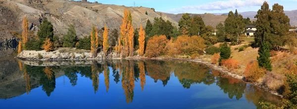 Göl dunstan yansıma Yeni Zelanda — Stok fotoğraf