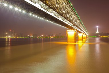 wuhan Çin Yangtze Nehri Köprüsü