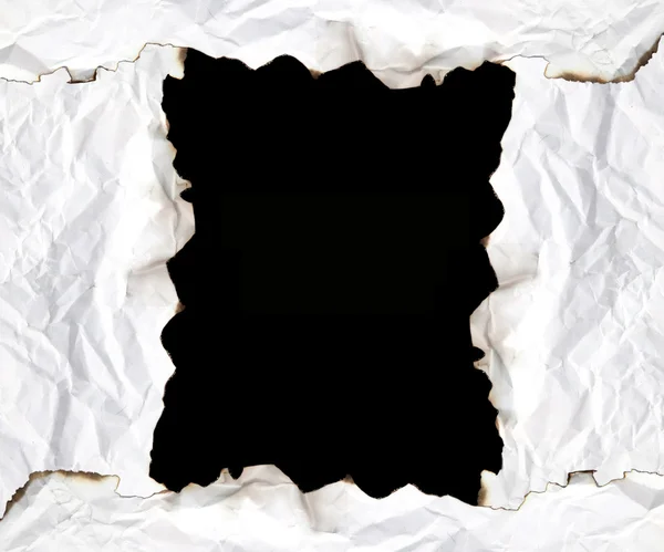 Burnt edge paper with space for text on black background — Stock Photo, Image