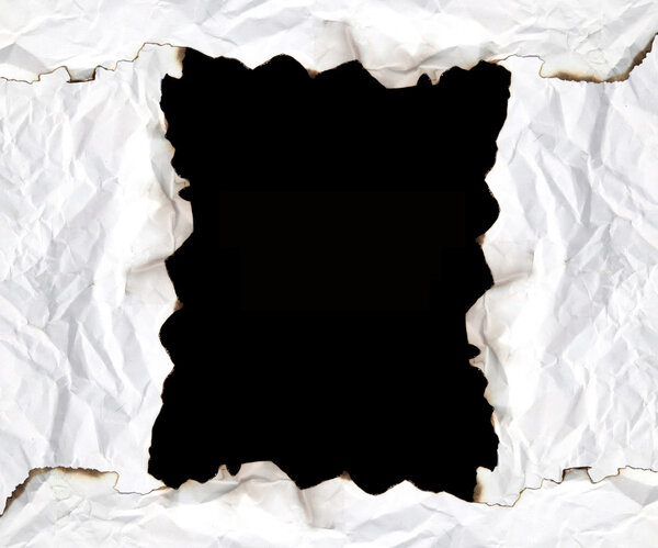 Burnt edge paper with space for text on black background