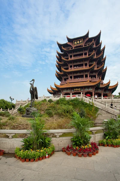 Templo amarelo da torre do guindaste Wuhan Hubei China — Fotografia de Stock