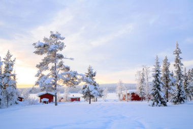 Lapland Winter landscape Sweden clipart