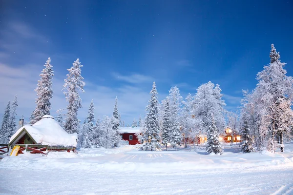 Paesaggio invernale di notte — Foto Stock