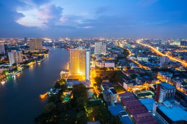 Bangkok, Tayland alacakaranlıkta