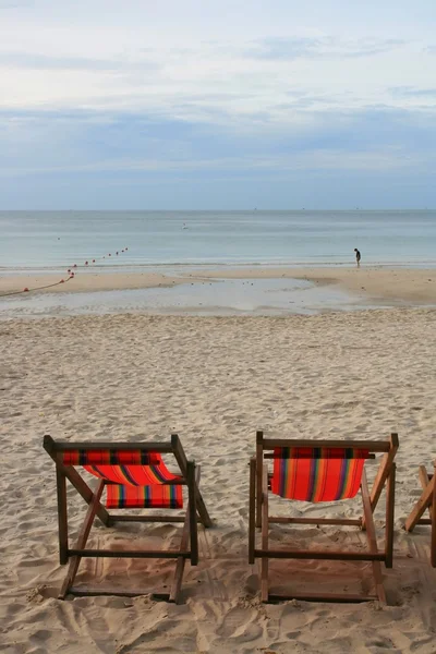 Strand szék-a nyári időszakban a Samui Island, Thaiföld — Stock Fotó