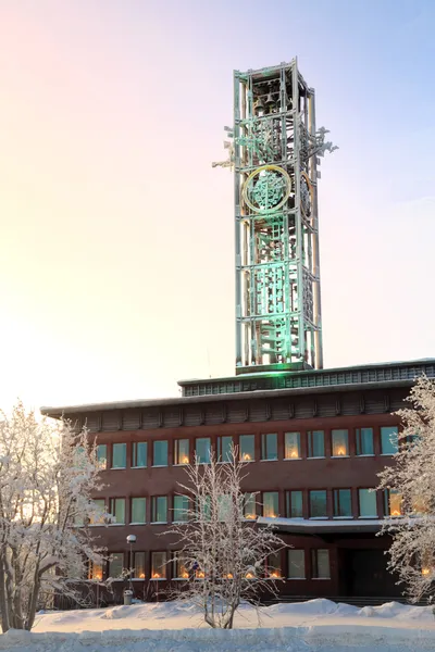 Kiruna City Hall at dusk Sweden — Stock Photo, Image