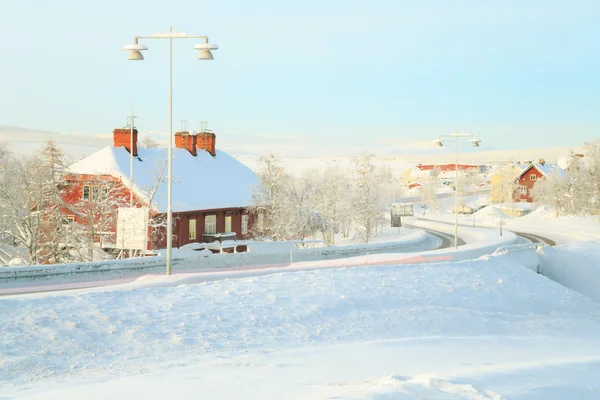 Kiruna Cityscape Estação ferroviária — Fotografia de Stock