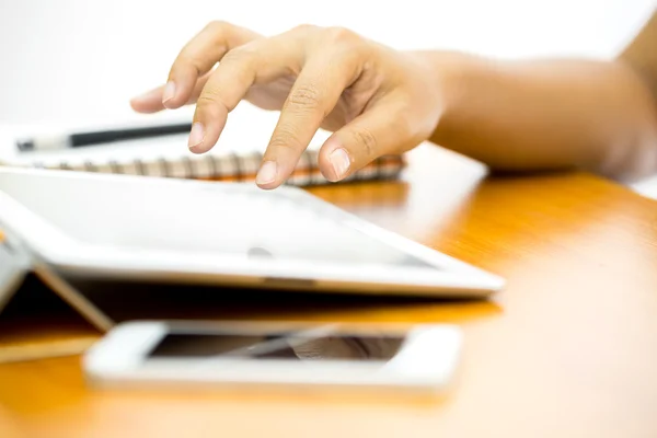 Gebruik van Tablet — Stockfoto