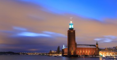 Panorama stockholm cityhall İsveç