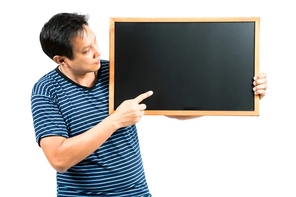 Man with blackboard — Stock Photo, Image