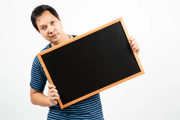 Man with blackboard — Stock Photo, Image