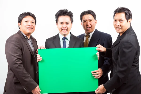Business team with banner — Stock Photo, Image