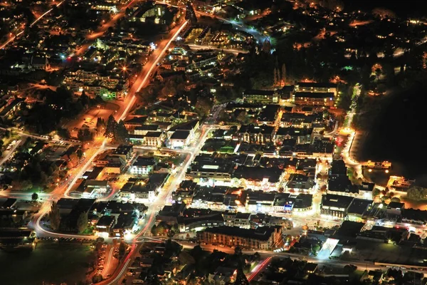 Light trail of Queenstown, New Zealand — Stock Photo, Image