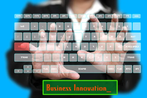 Bedrijfsinnovatie op virtuele toetsenbord — Stockfoto