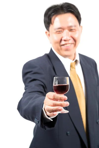 Forretningsfeiring med vin – stockfoto