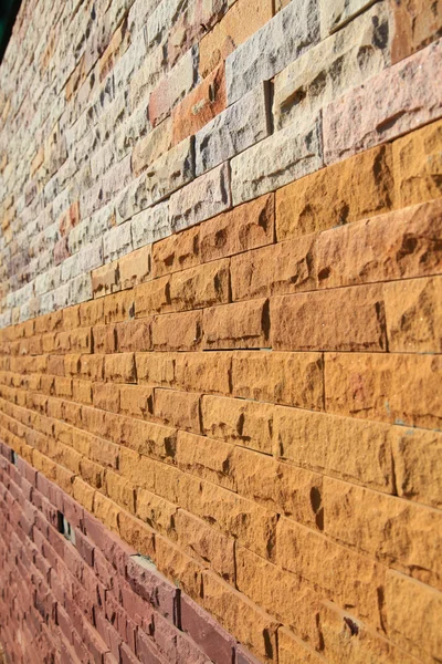 Perspective of colorful Modern Brick Wall Surfaced — Stock Photo, Image