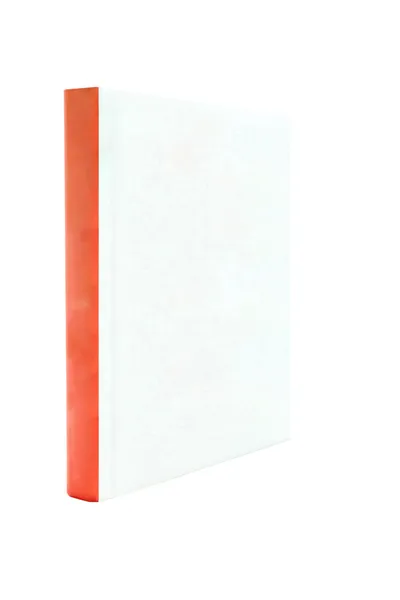 Prázdná kniha s bílým krytem na bílém pozadí. — Stock fotografie
