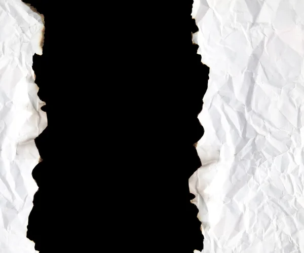 Metin için yer ile kenarlı kağıt siyah arka plan üzerine yanmış — Stok fotoğraf