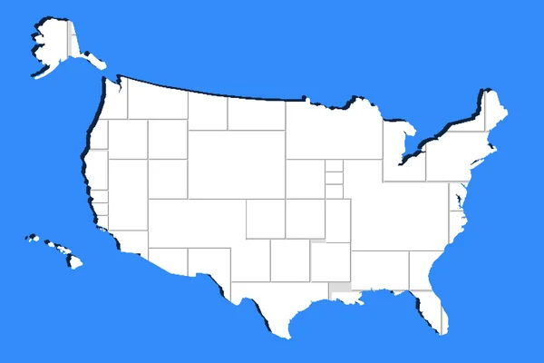 Ohoto en blanco en Estados Unidos Mapa —  Fotos de Stock
