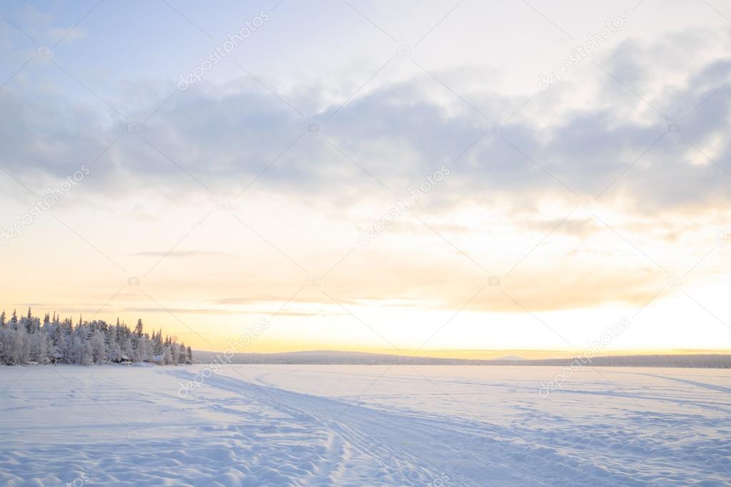 Sunrise Winter landscape