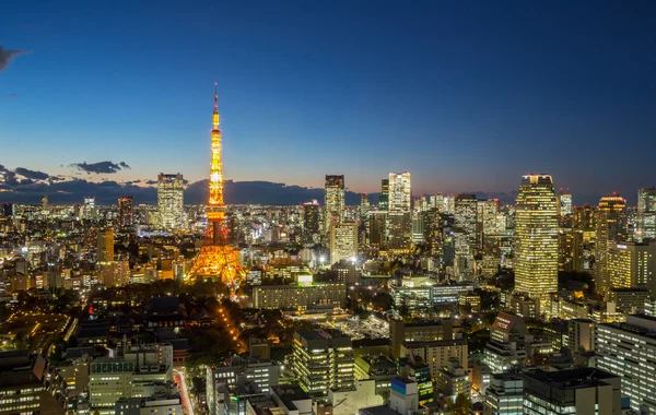 Tokyo tower panoráma soumraku — Stock fotografie