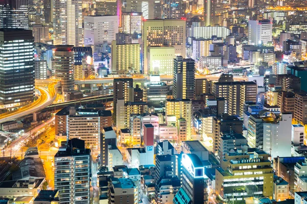 Osaka Centre-ville la nuit — Photo