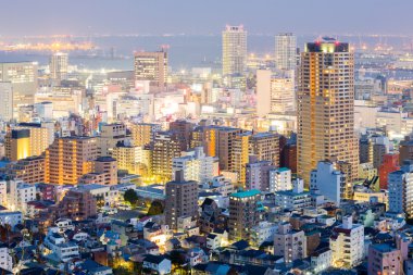 Kobe cityscape günbatımı