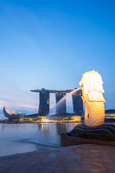 Singapour Lever du soleil Merlion — Photo