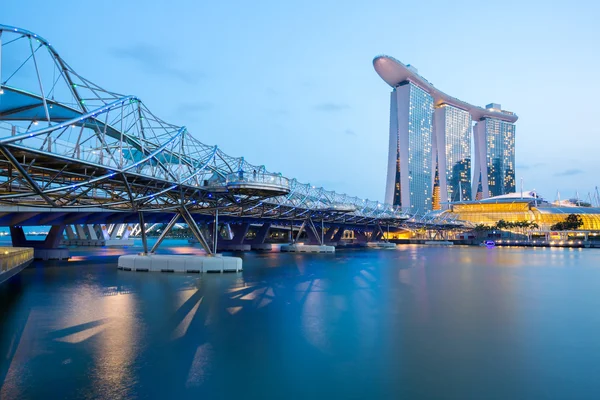 Crépuscule Singapour Skyline — Photo