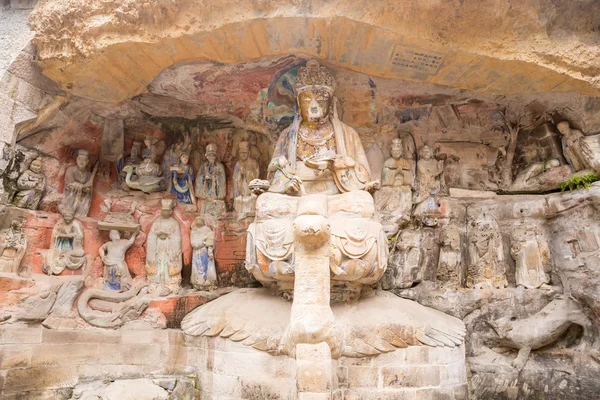 Rock carving baodingshan dazu Kina — Stockfoto