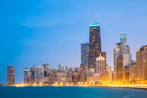 芝加哥市中心和密歇根湖 — 图库照片