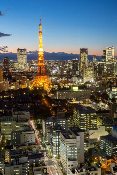 Tokyo tower stadsgezicht zonsondergang — Stockfoto
