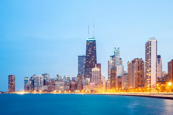 Chicago centro e Lago Michigan — Fotografia de Stock