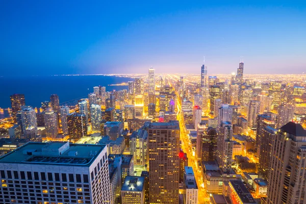 Chicago City centro al tramonto . — Foto Stock