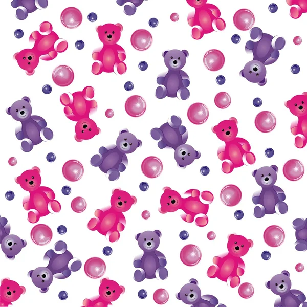 şık güzel bebek oyuncak, vektör elegance arka plan ile seamless modeli. Çocuk dekorasyon doku.